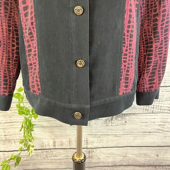 Koos of Course! Blazer Jacket size Small Purple Black Artsy Career Casual - Picture 8 of 14